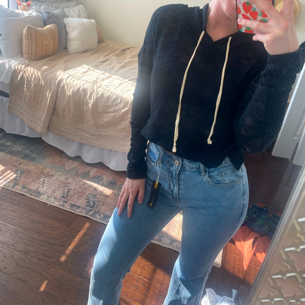 Crop Top Mesh Hoodie